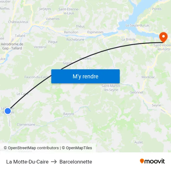 La Motte-Du-Caire to Barcelonnette map
