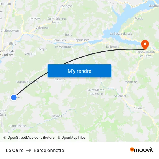 Le Caire to Barcelonnette map
