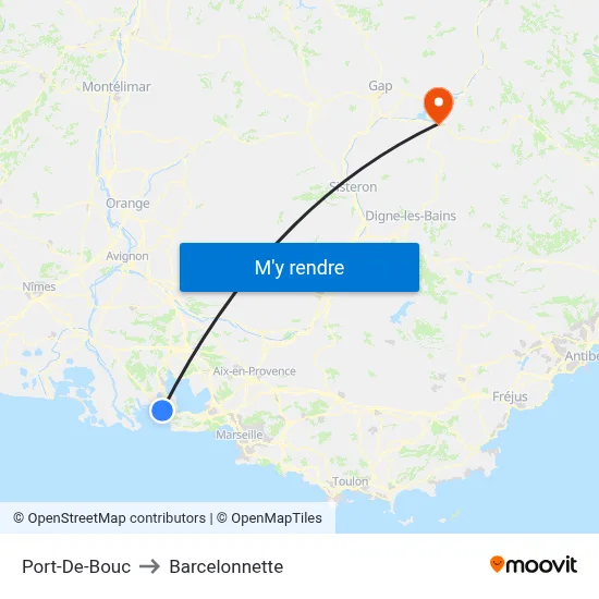 Port-De-Bouc to Barcelonnette map