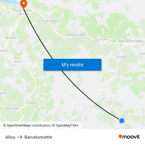 Allos to Barcelonnette map