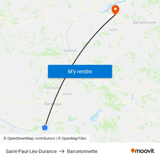 Saint-Paul-Lès-Durance to Barcelonnette map