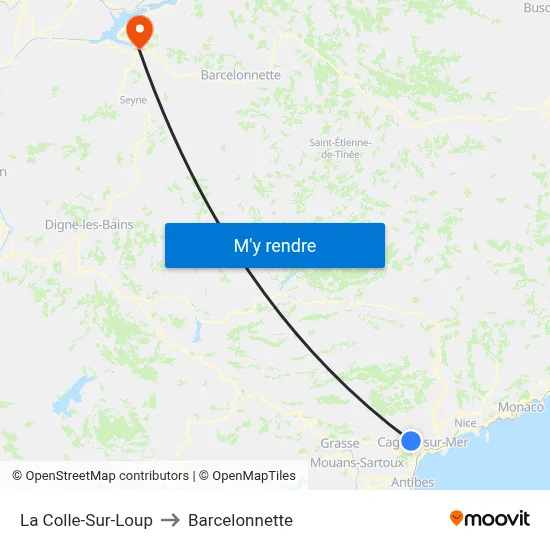 La Colle-Sur-Loup to Barcelonnette map