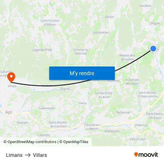 Limans to Villars map
