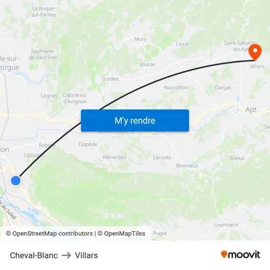 Cheval-Blanc to Villars map