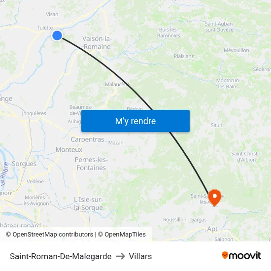 Saint-Roman-De-Malegarde to Villars map