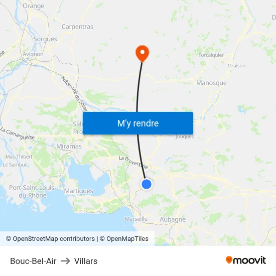 Bouc-Bel-Air to Villars map