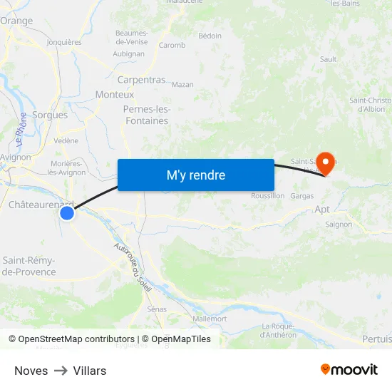Noves to Villars map