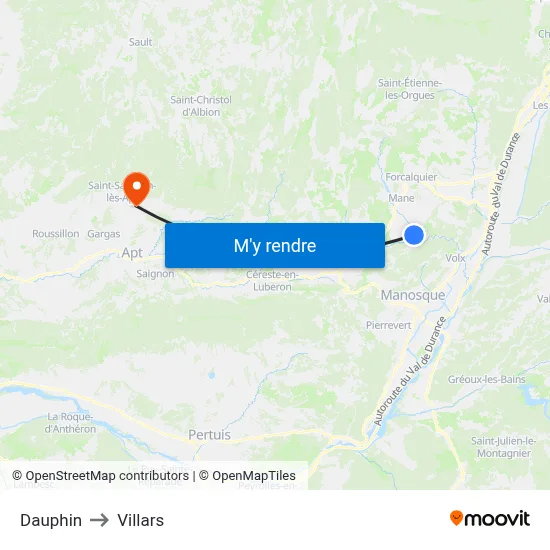 Dauphin to Villars map