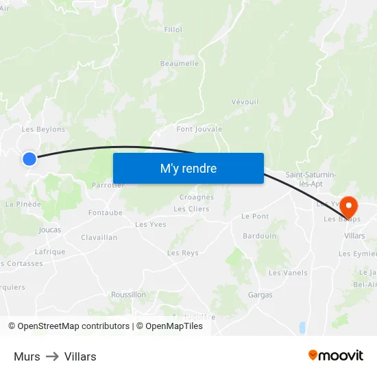 Murs to Villars map