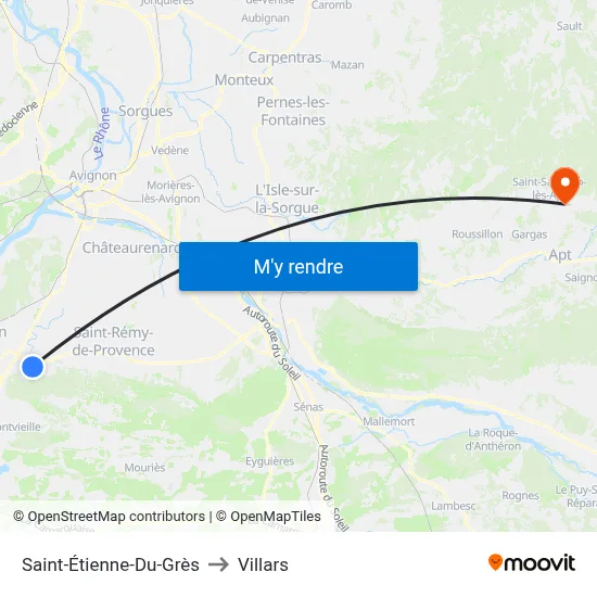 Saint-Étienne-Du-Grès to Villars map