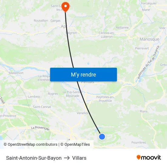 Saint-Antonin-Sur-Bayon to Villars map