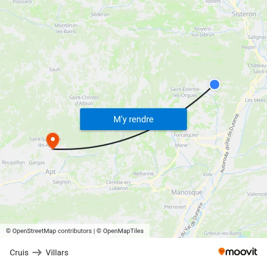Cruis to Villars map