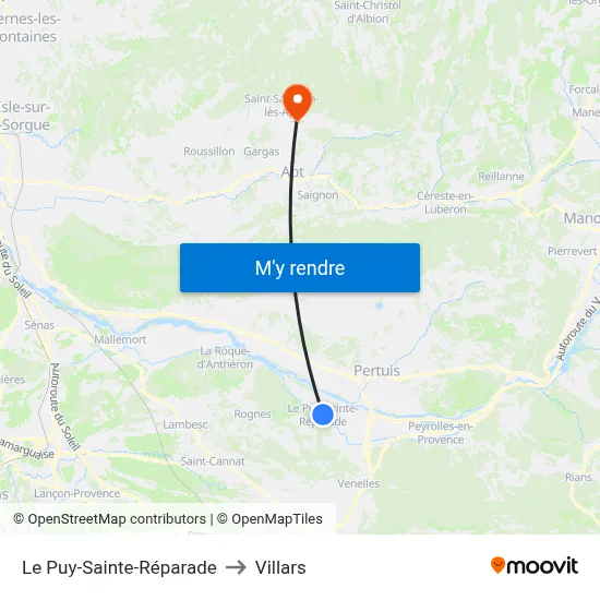 Le Puy-Sainte-Réparade to Villars map