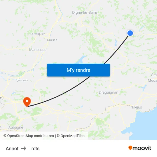 Annot to Trets map