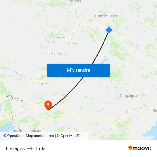 Entrages to Trets map