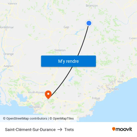 Saint-Clément-Sur-Durance to Trets map