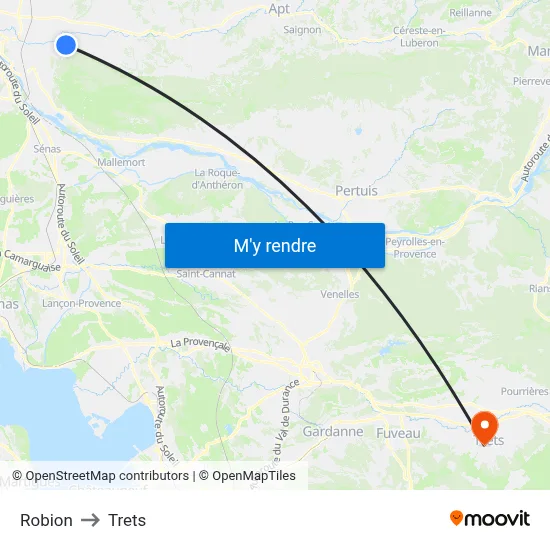 Robion to Trets map