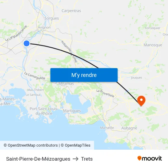 Saint-Pierre-De-Mézoargues to Trets map