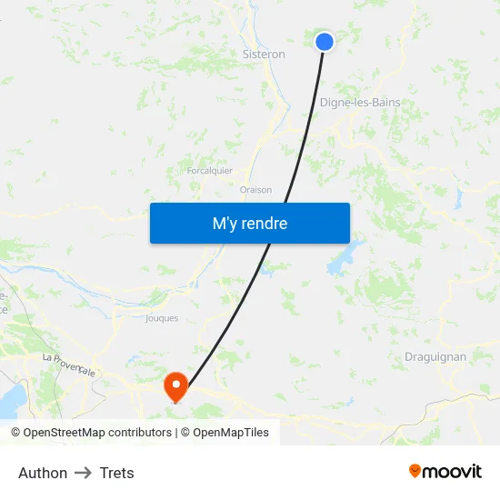 Authon to Trets map