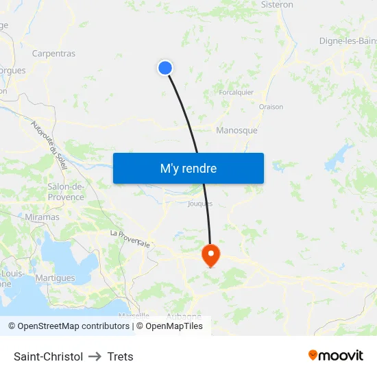 Saint-Christol to Trets map