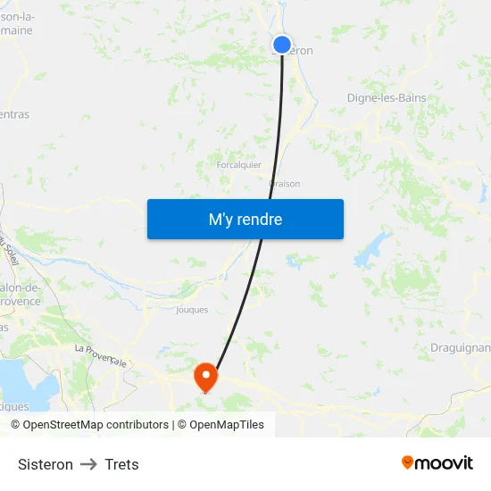 Sisteron to Trets map