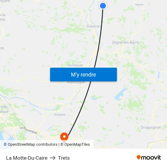 La Motte-Du-Caire to Trets map