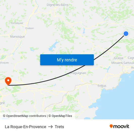 La Roque-En-Provence to Trets map