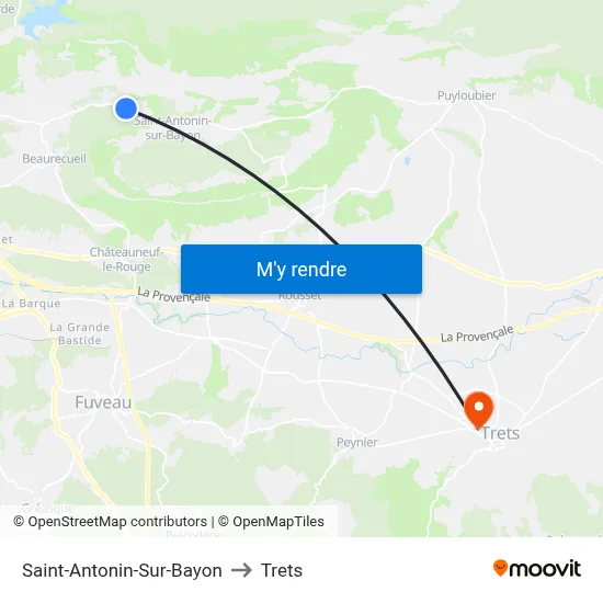 Saint-Antonin-Sur-Bayon to Trets map