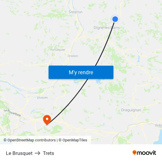 Le Brusquet to Trets map