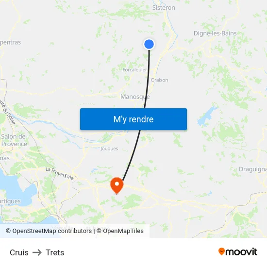 Cruis to Trets map