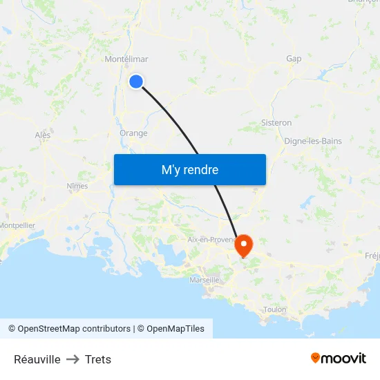 Réauville to Trets map