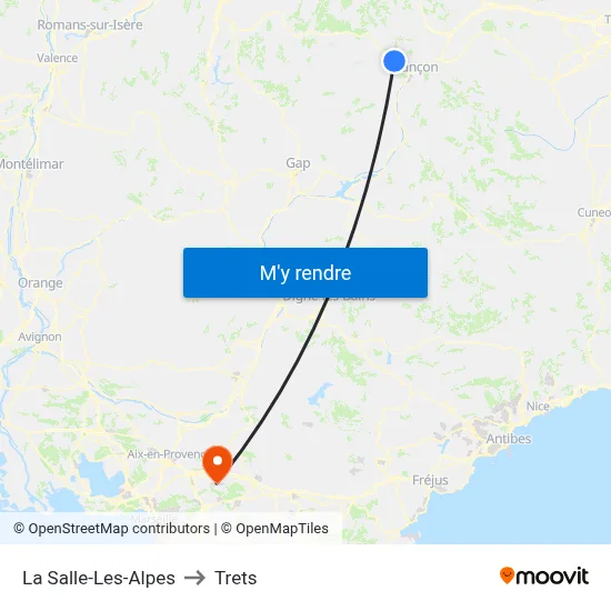 La Salle-Les-Alpes to Trets map