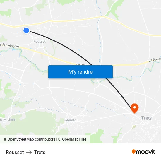 Rousset to Trets map