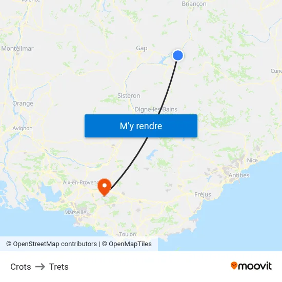Crots to Trets map