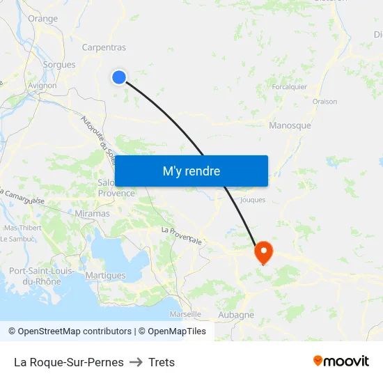 La Roque-Sur-Pernes to Trets map