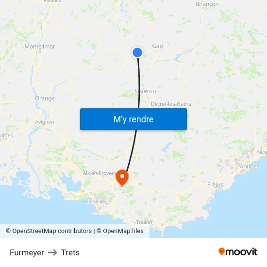 Furmeyer to Trets map