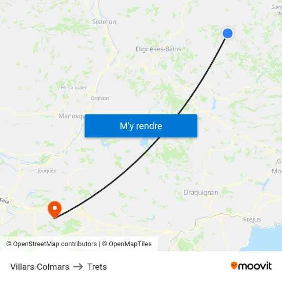 Villars-Colmars to Trets map