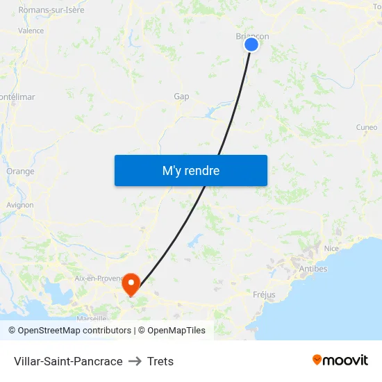 Villar-Saint-Pancrace to Trets map