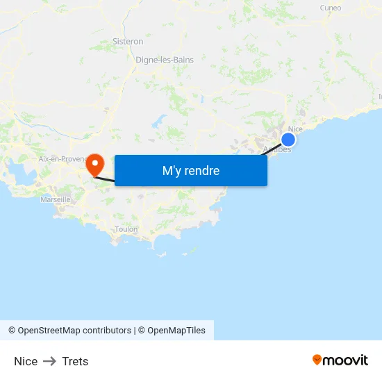Nice to Trets map