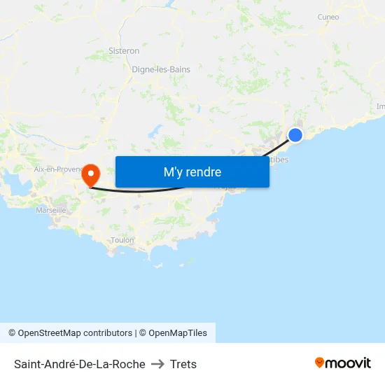 Saint-André-De-La-Roche to Trets map