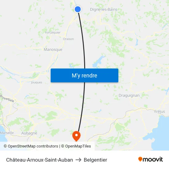 Château-Arnoux-Saint-Auban to Belgentier map