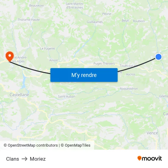 Clans to Moriez map