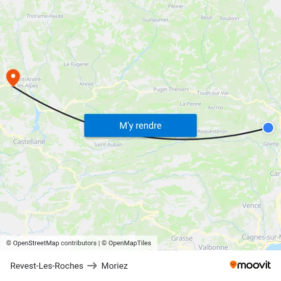 Revest-Les-Roches to Moriez map