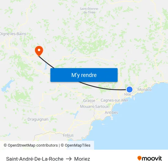 Saint-André-De-La-Roche to Moriez map