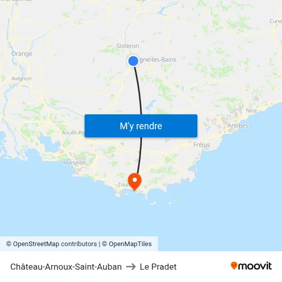 Château-Arnoux-Saint-Auban to Le Pradet map