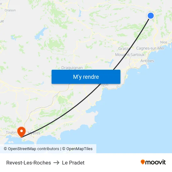 Revest-Les-Roches to Le Pradet map
