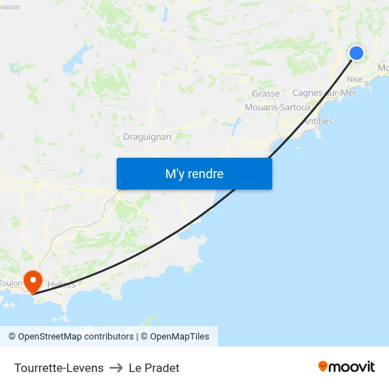 Tourrette-Levens to Le Pradet map