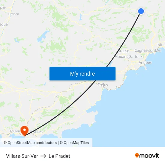 Villars-Sur-Var to Le Pradet map