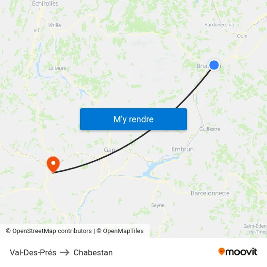 Val-Des-Prés to Chabestan map