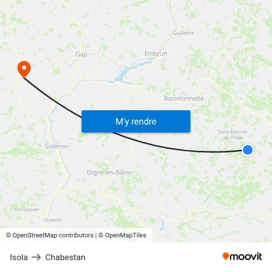 Isola to Chabestan map